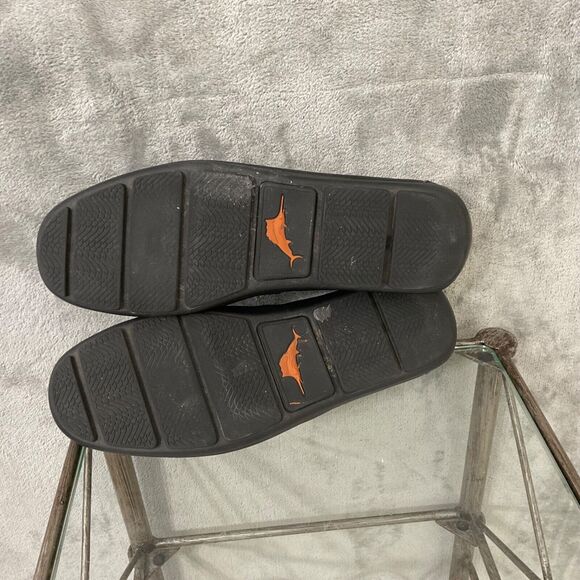Tommy Bahama Loafers Men’s 10D Black Pebbled Leather Nassau slip Driving Shoes - Picture 8 of 12